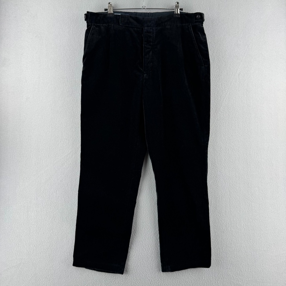 Vintage‎ Polo Ralph Lauren Pants Mens Fits 34x27 Black Velvet Button Fly Chino